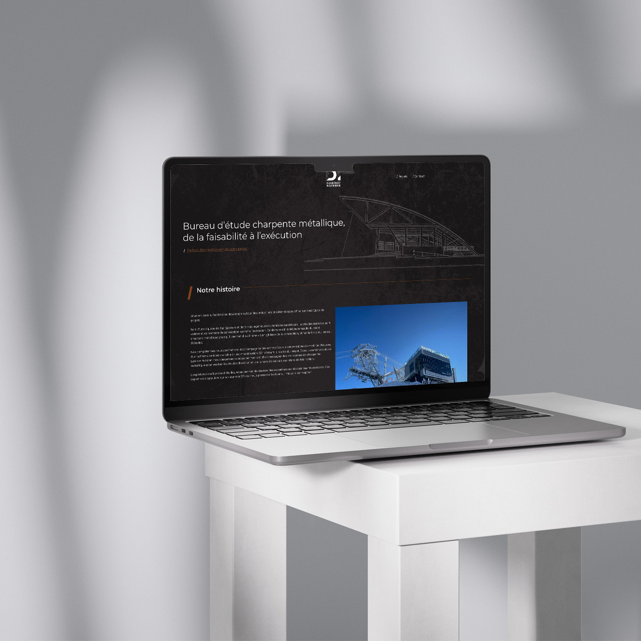 Page d’accueil – Site internet bureau d’études