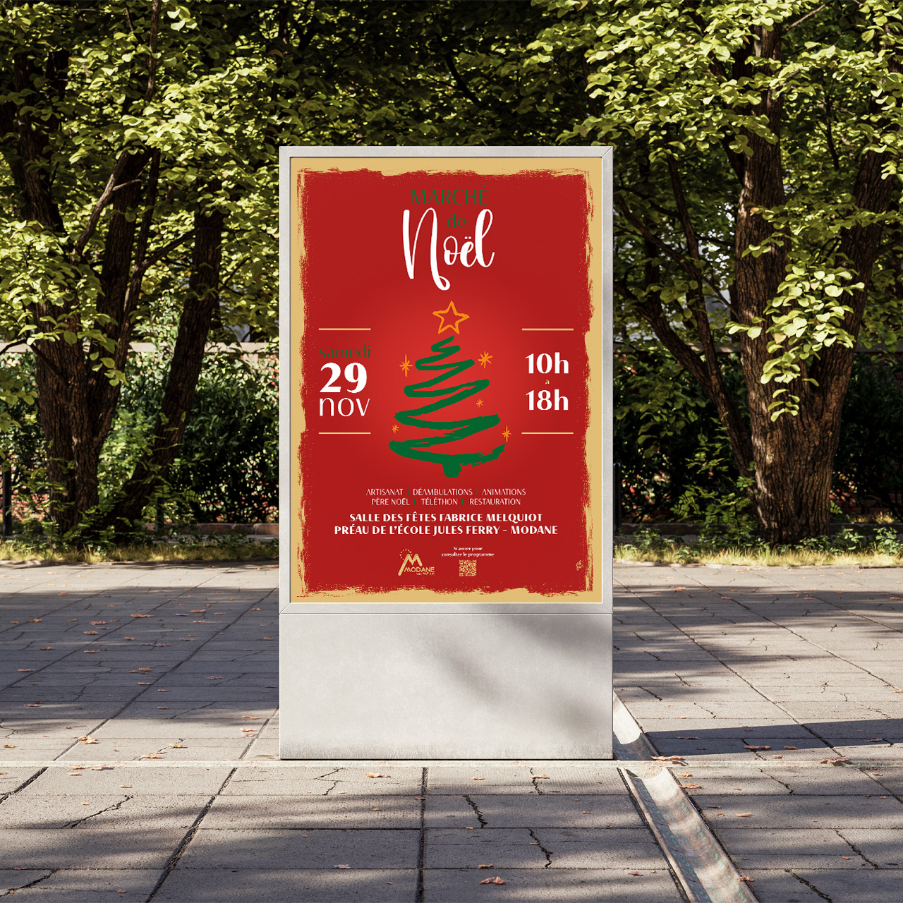 Affiche sucette – Marché de Noël de Modane
